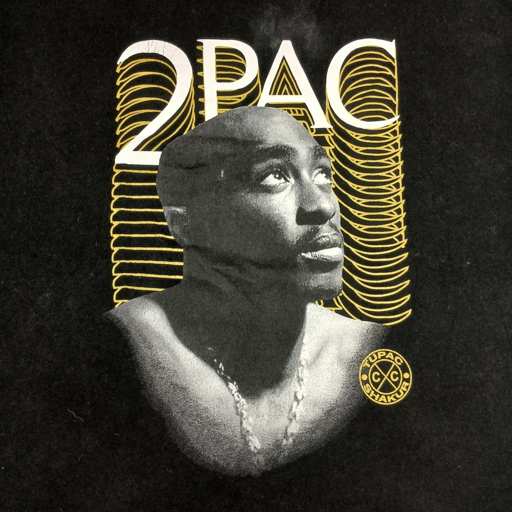 Cross Colours 2Pac T-Shirt Mens Large Black Hip Hop Graphic Tee Streetwear Y2k - Picture 4 of 11